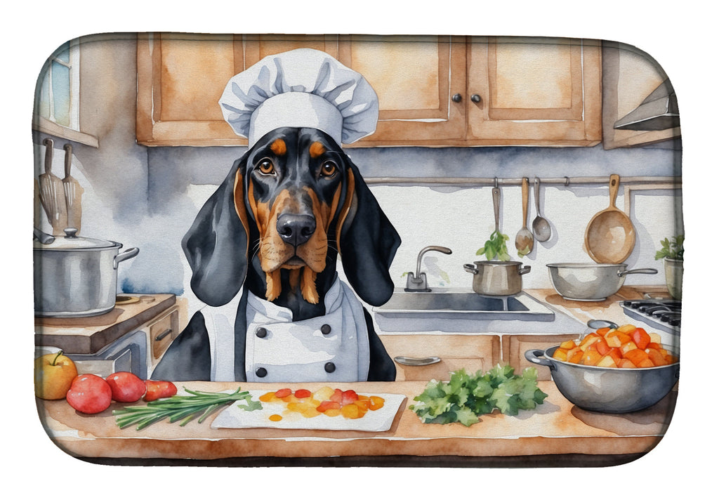 Black and Tan Coonhound The Chef Dish Drying Mat Absorbent Dish Drying Mat Pad for Kitchen Counter Dish Drainer Mat for Countertop, 14 x 21", Multicolor