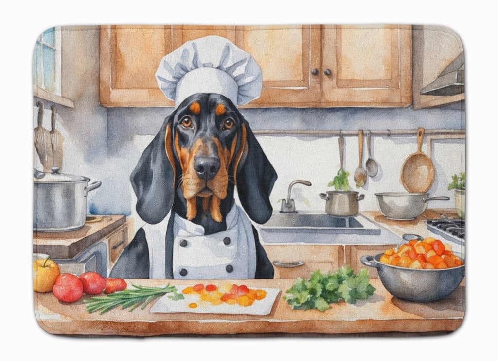 Black and Tan Coonhound The Chef Memory Foam Kitchen Mat Machine Washable Anti-Fatigue Cushion Comfort Bath or Kitchen Rug