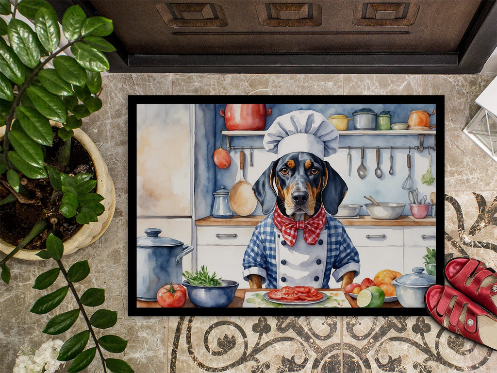 Bluetick Coonhound The Chef Doormat Indoor Outdoor 18H X 27W Front Door Mat Rugs for Entryway, Non Slip Washable
