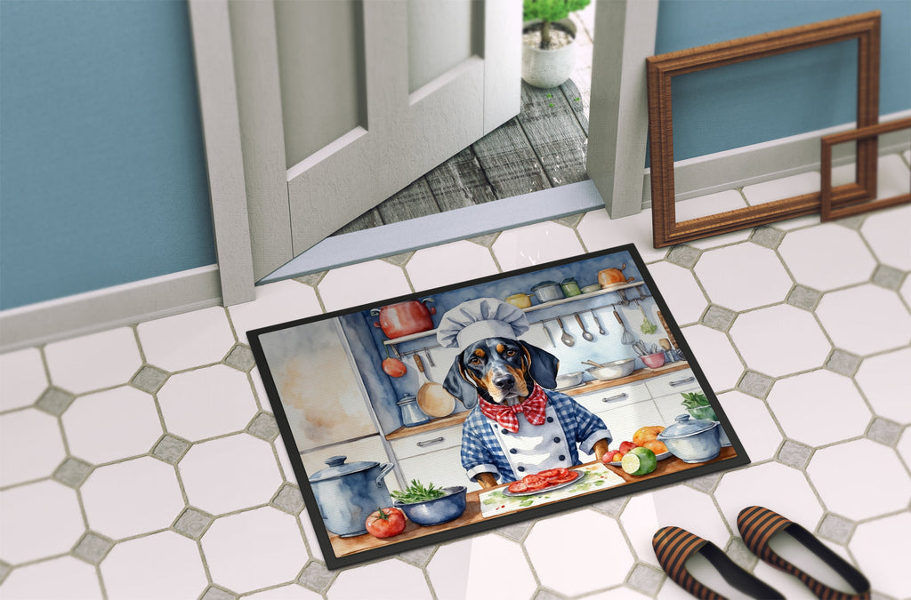 Bluetick Coonhound The Chef Doormat Indoor Outdoor 18H X 27W Front Door Mat Rugs for Entryway, Non Slip Washable