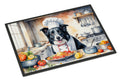 Border Collie The Chef Doormat Indoor Outdoor 18H X 27W Front Door Mat Rugs for Entryway, Non Slip Washable