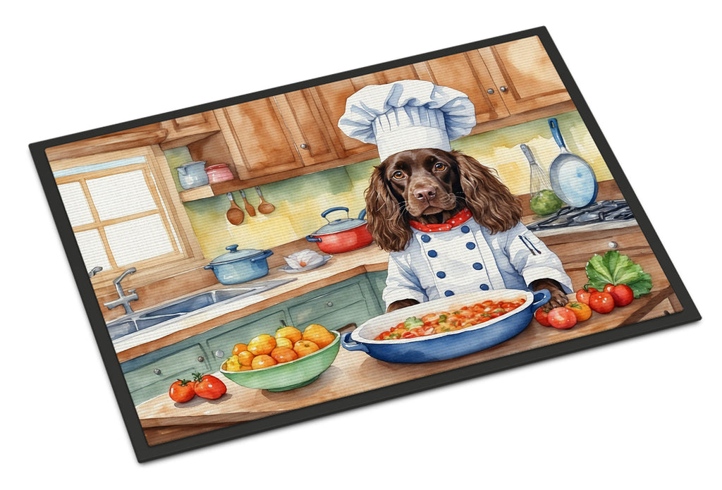 Boykin Spaniel The Chef Doormat Indoor Outdoor 24H X 36W Front Door Mat Rugs for Entryway, Non Slip Washable Low Pile,
