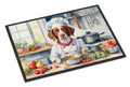 Brittany Spaniel The Chef Doormat Indoor Outdoor 18H X 27W Front Door Mat Rugs for Entryway, Non Slip Washable