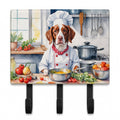 Brittany Spaniel The Chef Leash or Key Holder Wall Hooks, Coat Rack Wall Mount, for Hanging Keys, Towels, Aprons, Leashes