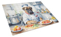 Bullmastiff The Chef Cutting Board Tempered Glass Kitchen Cutting Surface, Heat Resistant Chopping, Non-Slip Feet, Food Prep & Serving