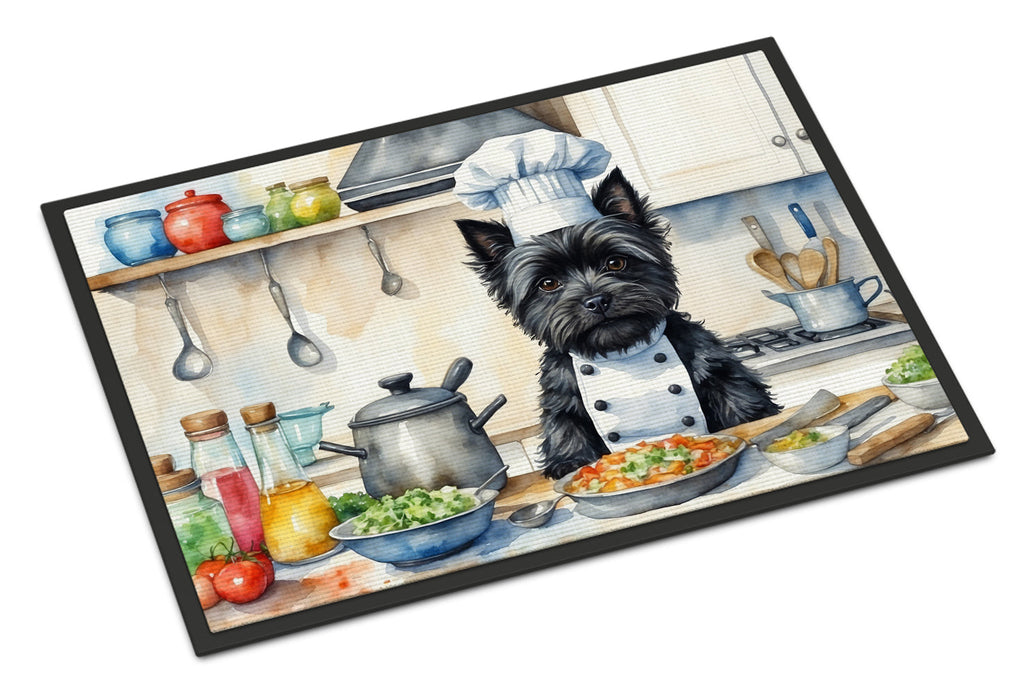 Cairn Terrier The Chef Doormat Indoor Outdoor 24H X 36W Front Door Mat Rugs for Entryway, Non Slip Washable Low Pile,