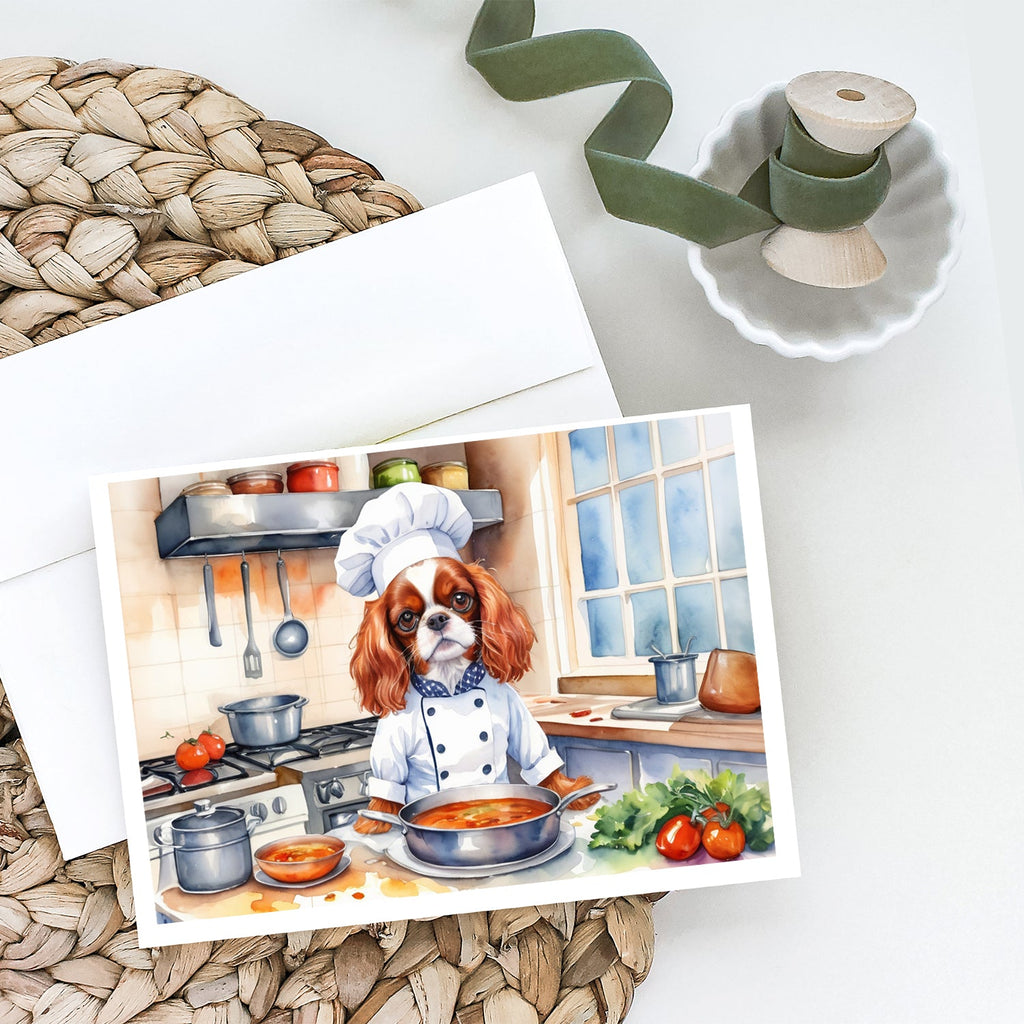 Cavalier Spaniel The Chef Greeting Cards Pack of 8 Blank Cards with Envelopes Whimsical A7 Size 5x7