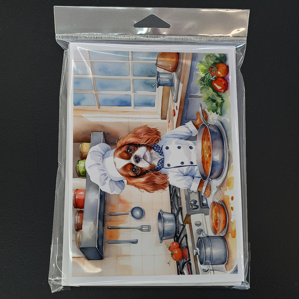 Cavalier Spaniel The Chef Greeting Cards Pack of 8 Blank Cards with Envelopes Whimsical A7 Size 5x7