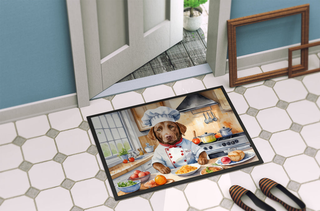 Chesapeake Bay Retriever The Chef Doormat Indoor Outdoor 18H X 27W Front Door Mat Rugs for Entryway, Non Slip Washable