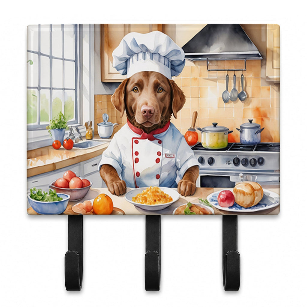 Chesapeake Bay Retriever The Chef Leash or Key Holder Wall Hooks, Coat Rack Wall Mount, for Hanging Keys, Towels, Aprons, Leashes