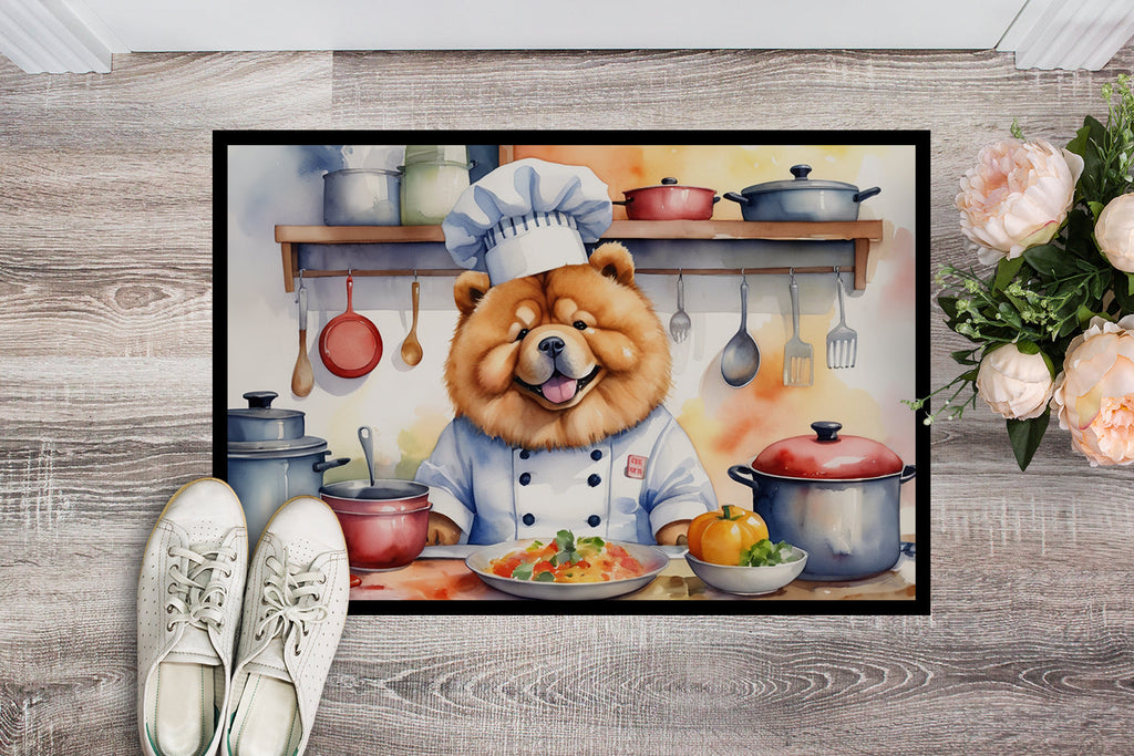 Chow Chow The Chef Doormat Indoor Outdoor 18H X 27W Front Door Mat Rugs for Entryway, Non Slip Washable