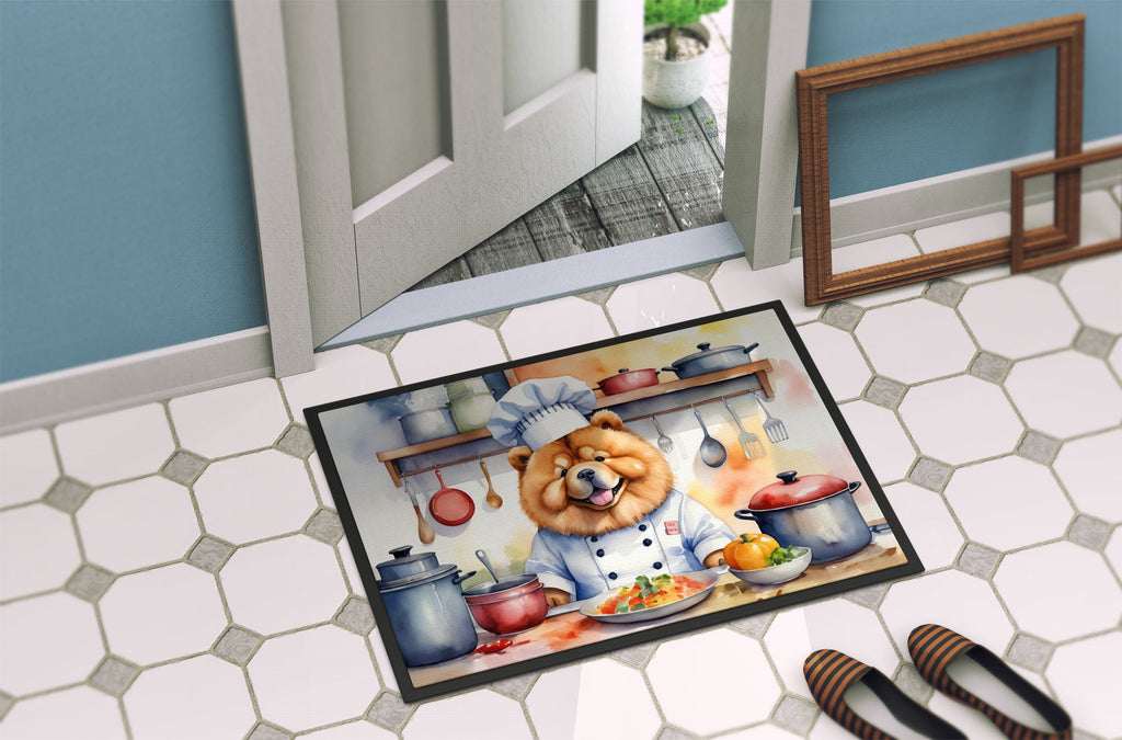 Chow Chow The Chef Doormat Indoor Outdoor 18H X 27W Front Door Mat Rugs for Entryway, Non Slip Washable