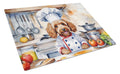 Cockapoo The Chef Cutting Board Tempered Glass Kitchen Cutting Surface, Heat Resistant Chopping, Non-Slip Feet, Food Prep & Serving