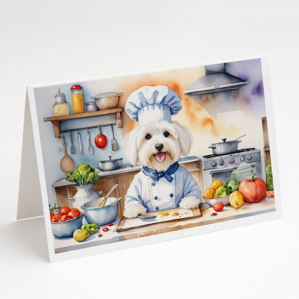 Coton de Tulear The Chef Greeting Cards Pack of 8 Blank Cards with Envelopes Whimsical A7 Size 5x7
