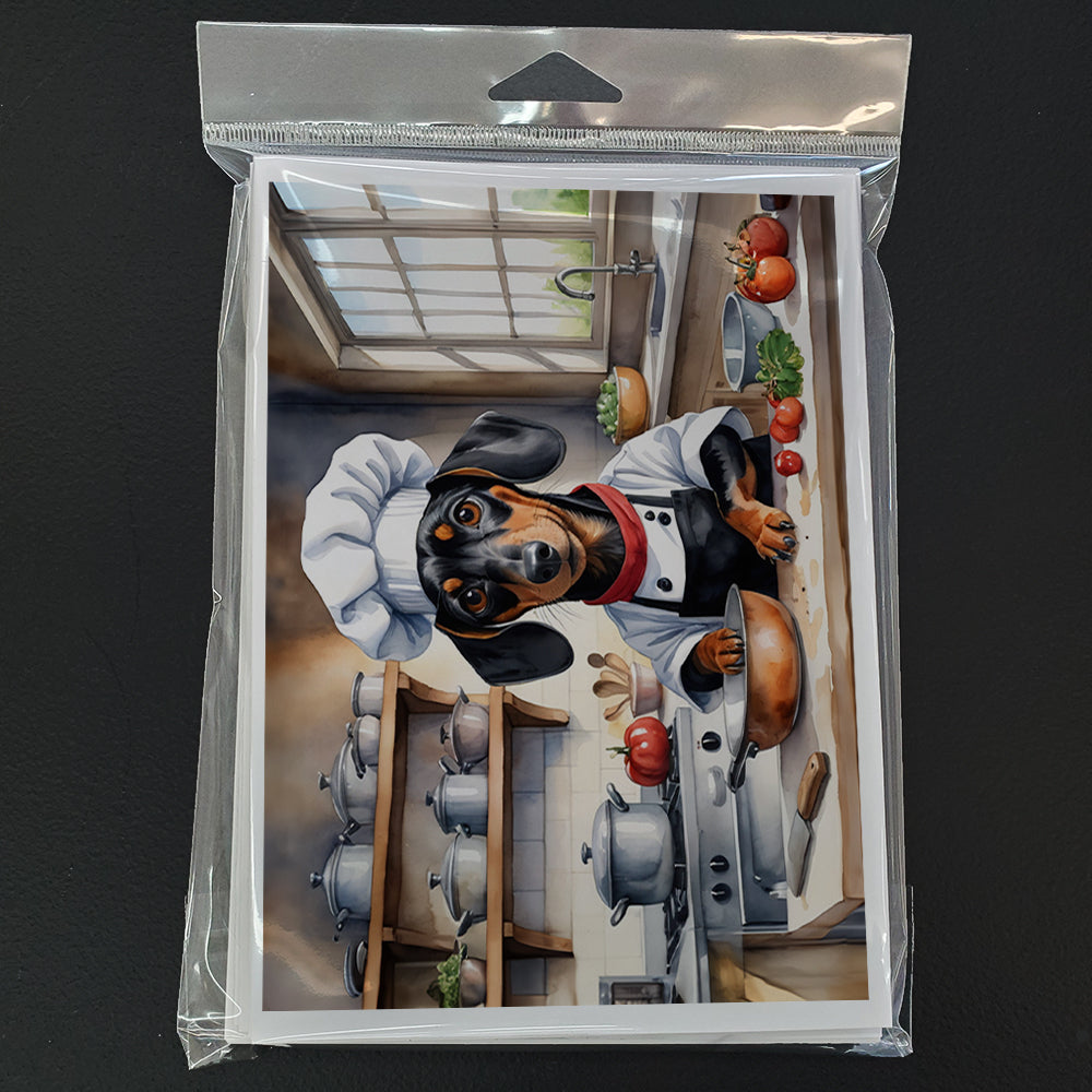 Dachshund The Chef Greeting Cards Pack of 8 Blank Cards with Envelopes Whimsical A7 Size 5x7