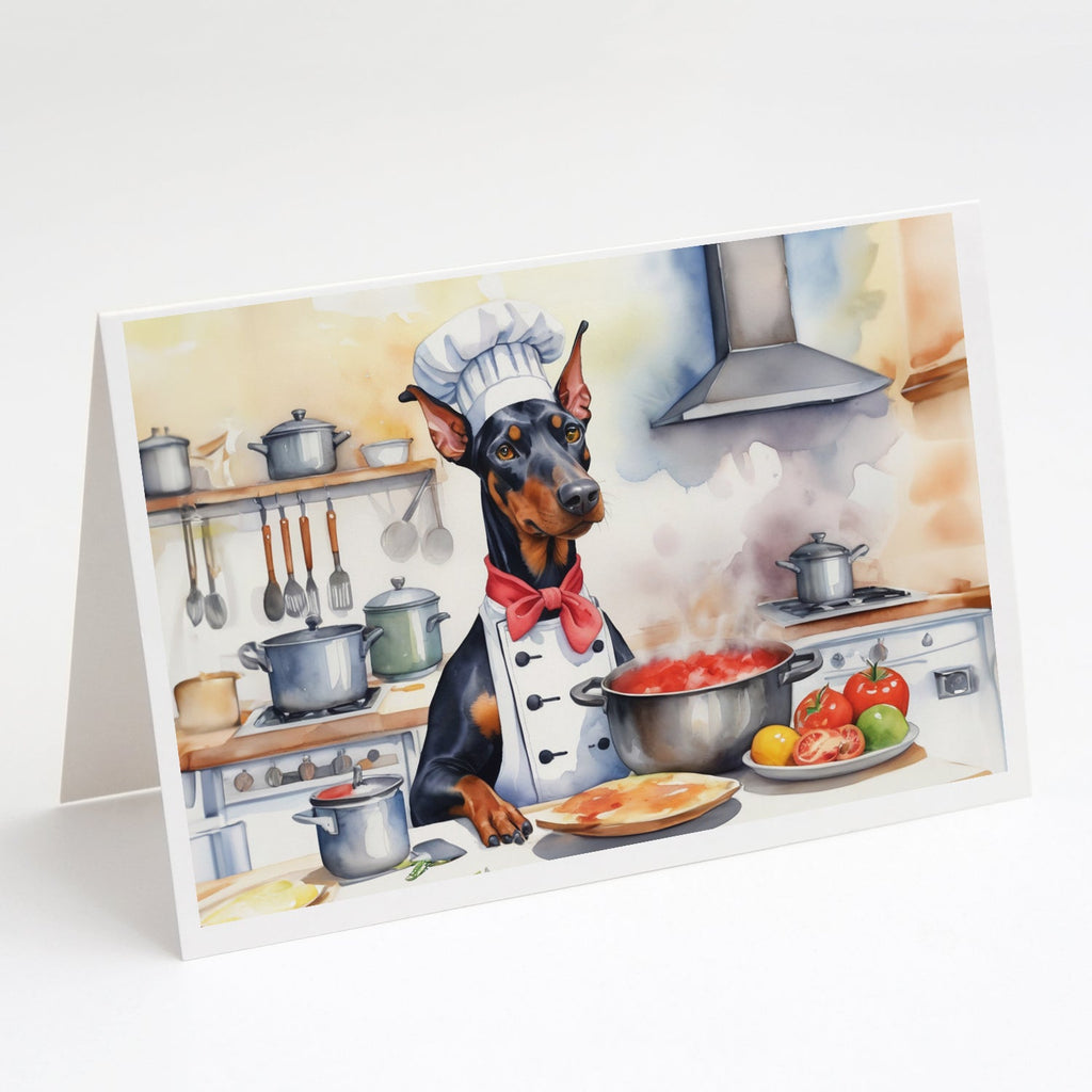 Doberman Pinscher The Chef Greeting Cards Pack of 8 Blank Cards with Envelopes Whimsical A7 Size 5x7