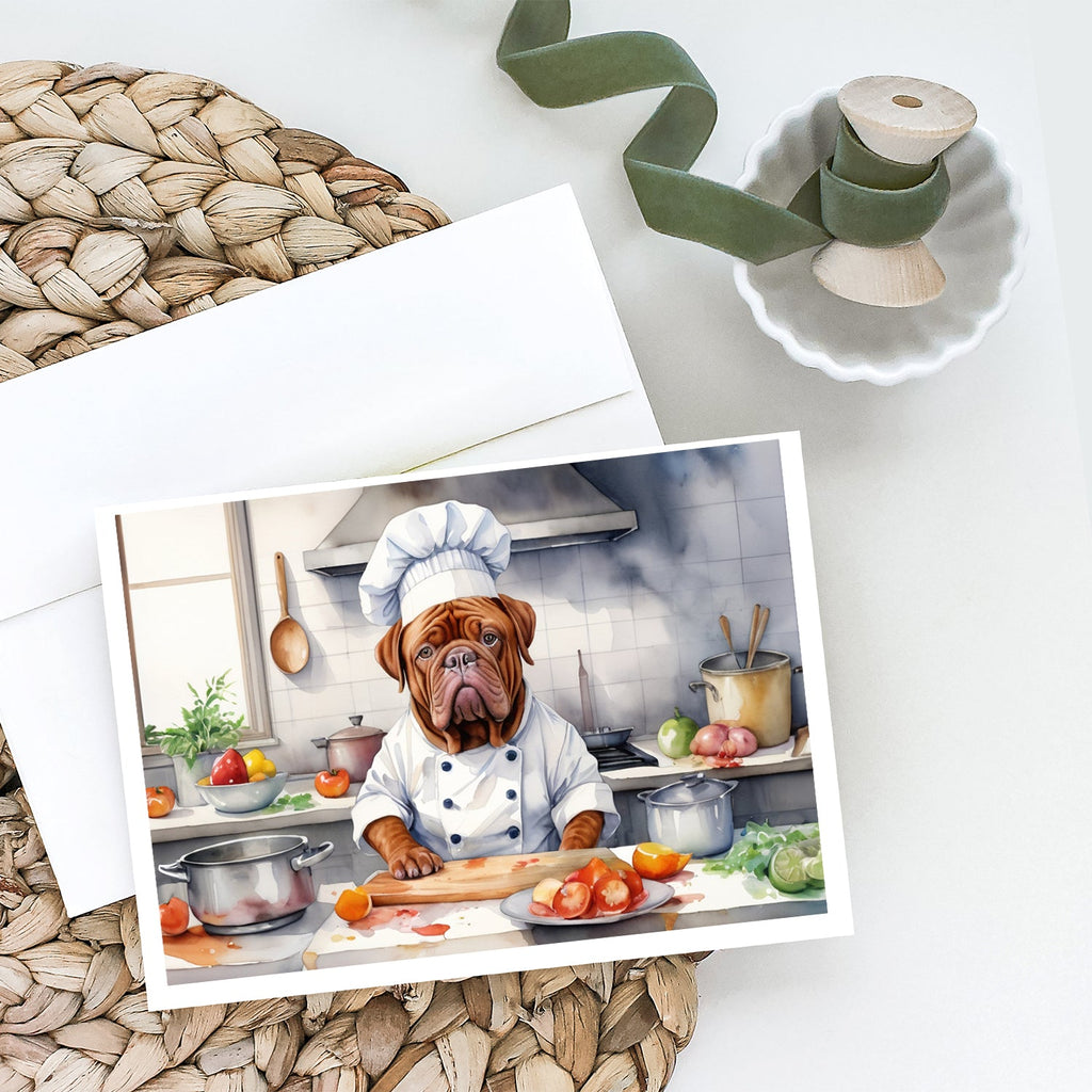 Dogue de Bordeaux The Chef Greeting Cards Pack of 8 Blank Cards with Envelopes Whimsical A7 Size 5x7