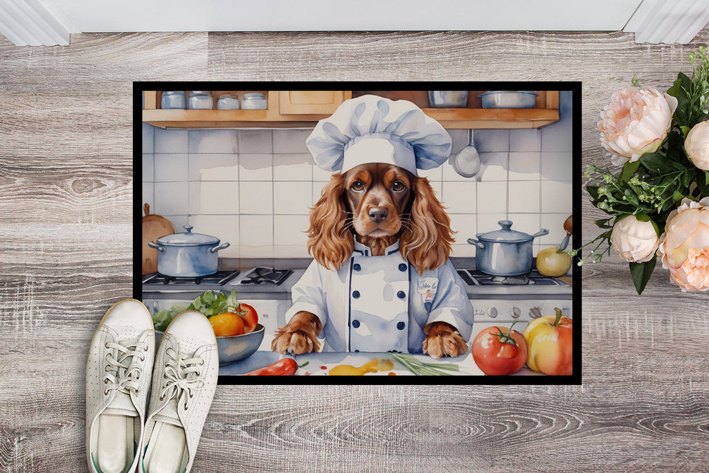 English Cocker Spaniel The Chef Doormat Indoor Outdoor 24H X 36W Front Door Mat Rugs for Entryway, Non Slip Washable Low Pile,