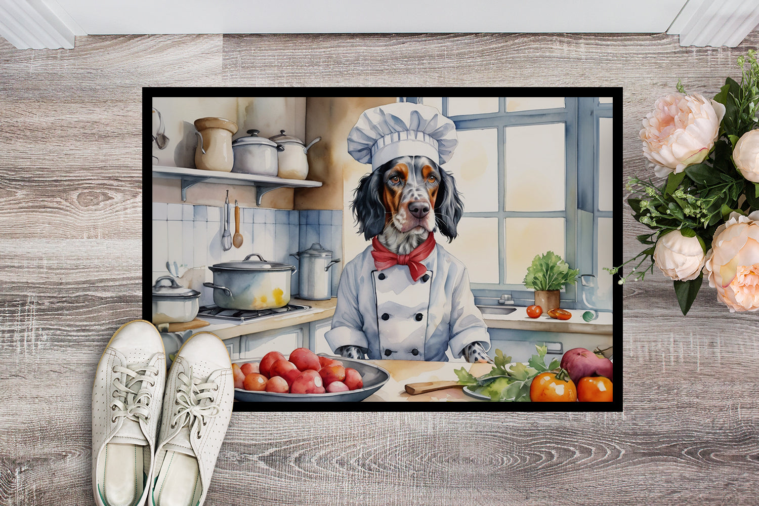 English Setter The Chef Doormat Indoor Outdoor 18H X 27W Front Door Mat Rugs for Entryway, Non Slip Washable