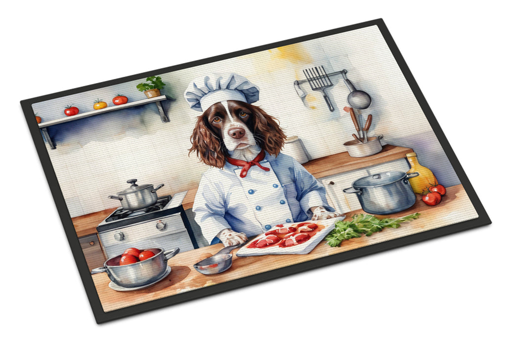 English Springer Spaniel The Chef Doormat Indoor Outdoor 24H X 36W Front Door Mat Rugs for Entryway, Non Slip Washable Low Pile,