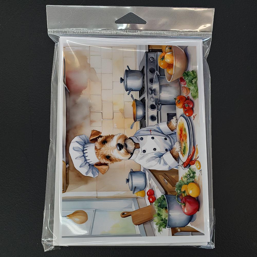 Fox Terrier The Chef Greeting Cards Pack of 8 Blank Cards with Envelopes Whimsical A7 Size 5x7