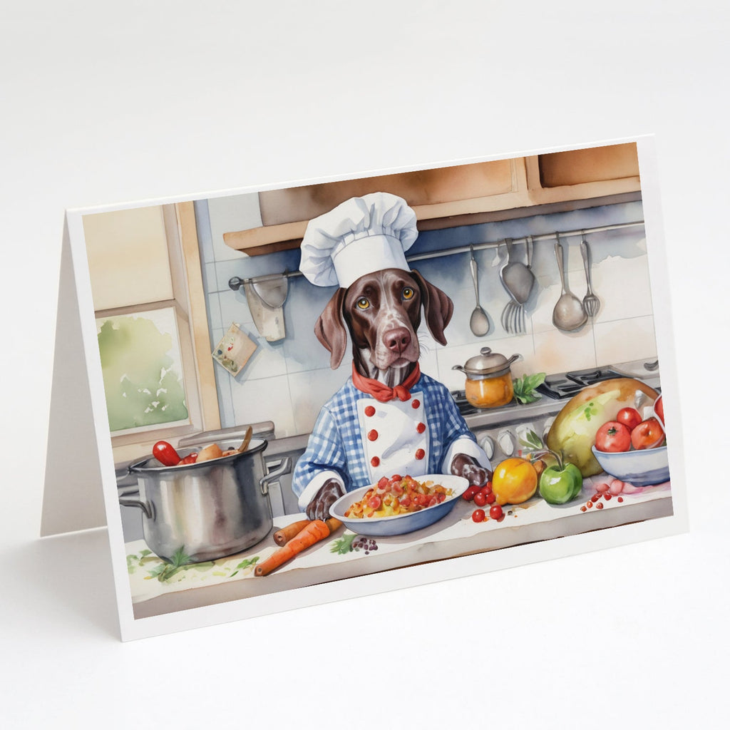 German Shorthaired Pointer The Chef Greeting Cards Pack of 8 Blank Cards with Envelopes Whimsical A7 Size 5x7