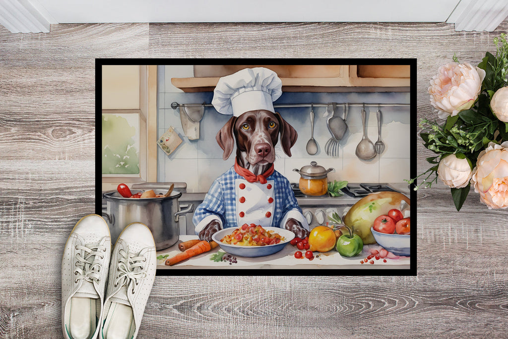 German Shorthaired Pointer The Chef Doormat Indoor Outdoor 24H X 36W Front Door Mat Rugs for Entryway, Non Slip Washable Low Pile,