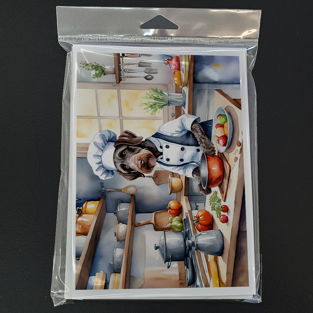 German Wirehaired Pointer The Chef Greeting Cards Pack of 8 Blank Cards with Envelopes Whimsical A7 Size 5x7
