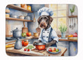 German Wirehaired Pointer The Chef Memory Foam Kitchen Mat Machine Washable Anti-Fatigue Cushion Comfort Bath or Kitchen Rug