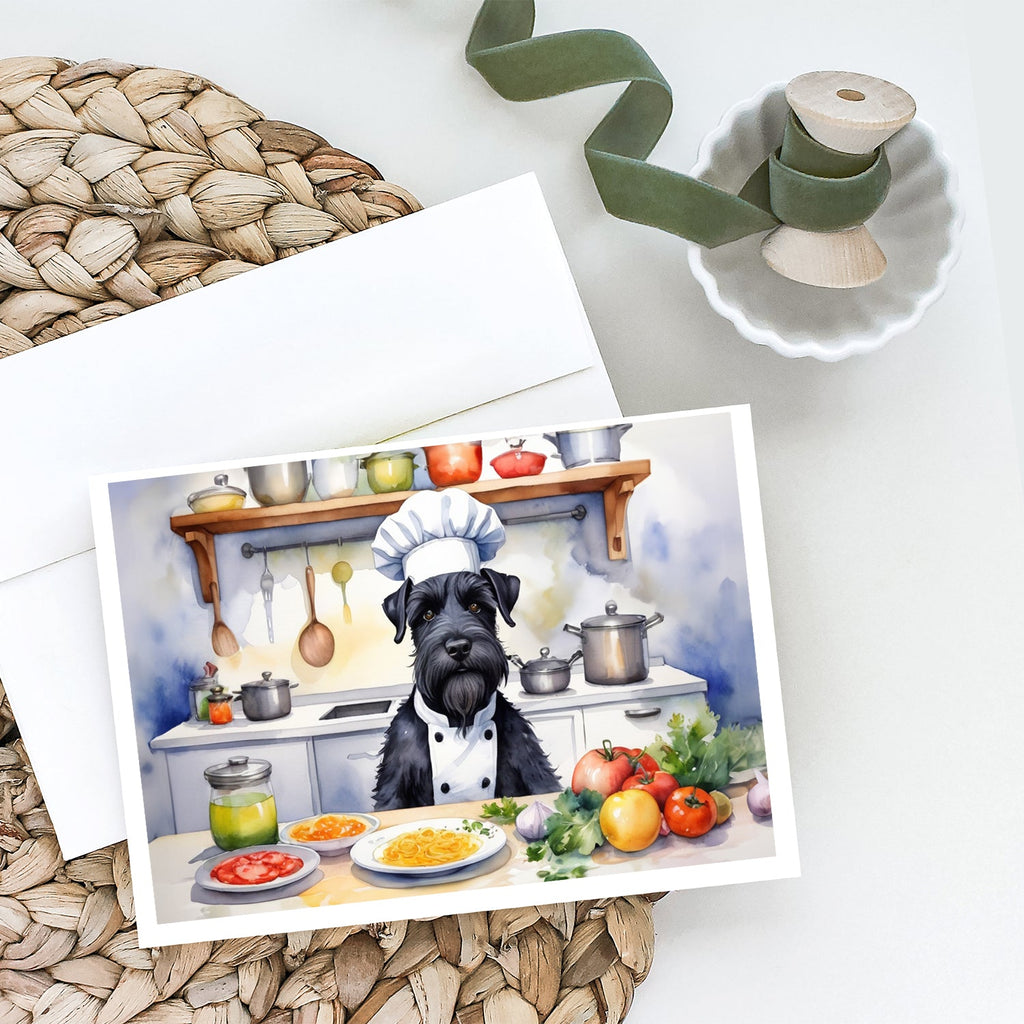 Giant Schnauzer The Chef Greeting Cards Pack of 8 Blank Cards with Envelopes Whimsical A7 Size 5x7