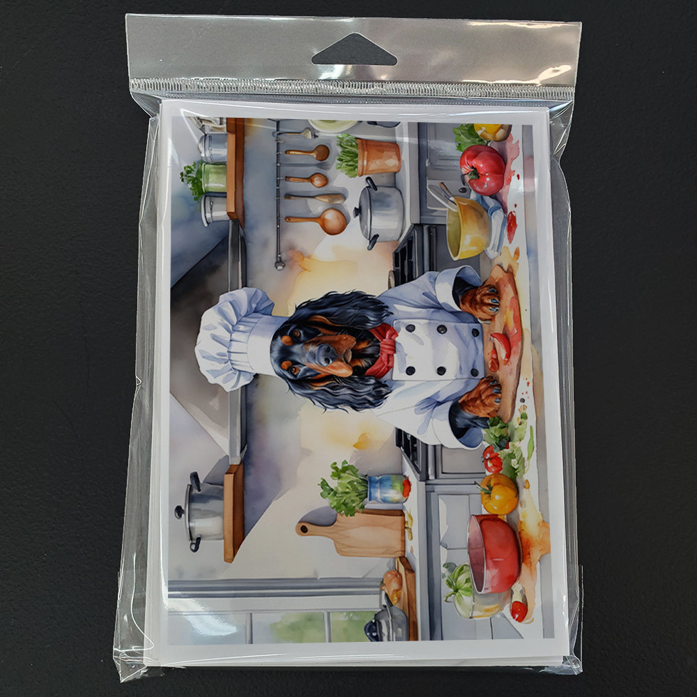 Gordon Setter The Chef Greeting Cards Pack of 8 Blank Cards with Envelopes Whimsical A7 Size 5x7