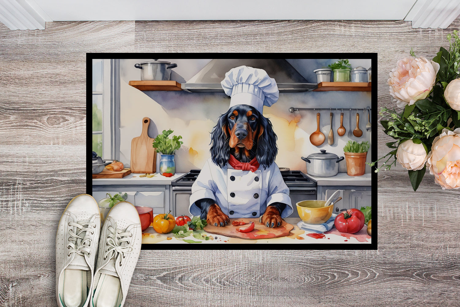 Gordon Setter The Chef Doormat Indoor Outdoor 18H X 27W Front Door Mat Rugs for Entryway, Non Slip Washable