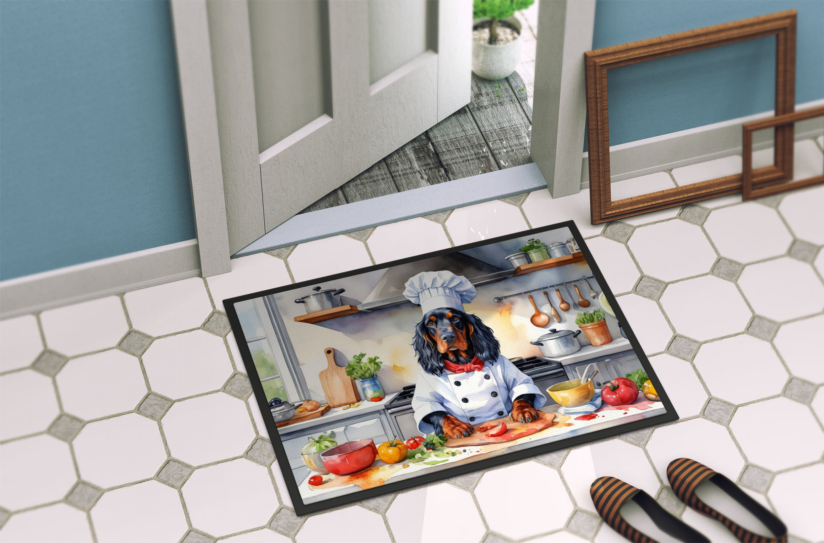 Gordon Setter The Chef Doormat Indoor Outdoor 18H X 27W Front Door Mat Rugs for Entryway, Non Slip Washable