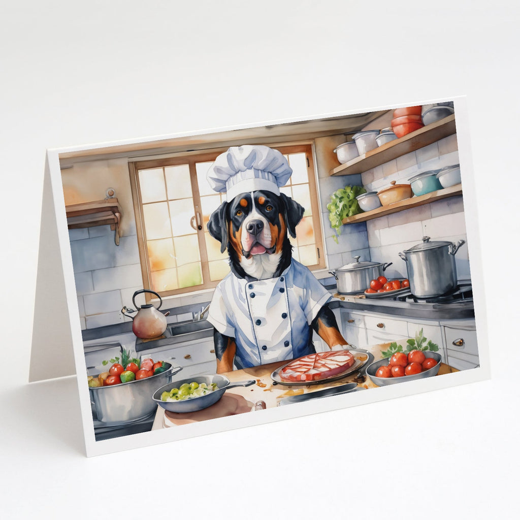 Greater Swiss Mountain Dog The Chef Greeting Cards Pack of 8 Blank Cards with Envelopes Whimsical A7 Size 5x7