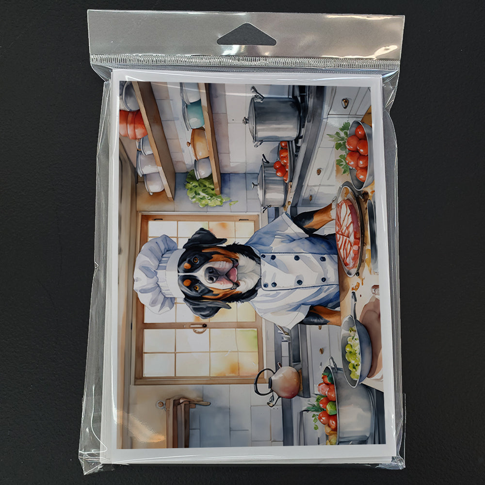 Greater Swiss Mountain Dog The Chef Greeting Cards Pack of 8 Blank Cards with Envelopes Whimsical A7 Size 5x7