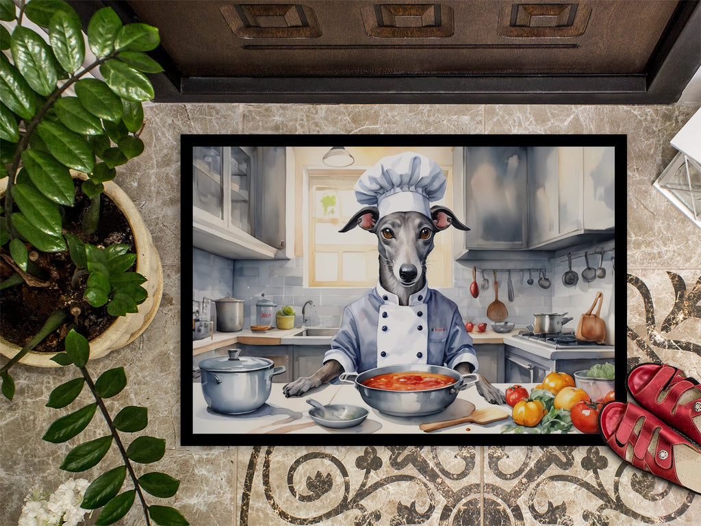 Greyhound The Chef Doormat Indoor Outdoor 24H X 36W Front Door Mat Rugs for Entryway, Non Slip Washable Low Pile,
