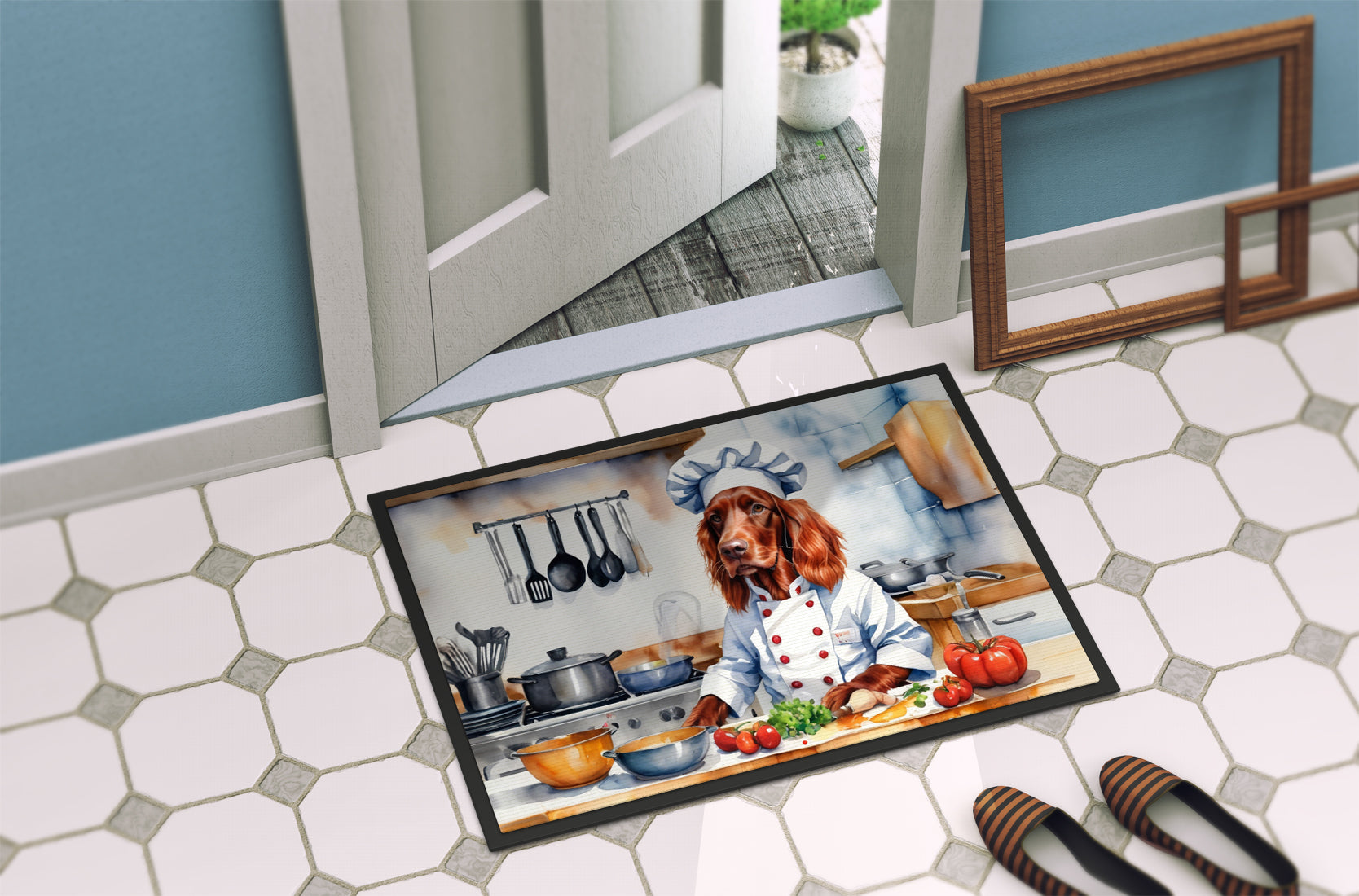 Irish Setter The Chef Doormat Indoor Outdoor 24H X 36W Front Door Mat Rugs for Entryway, Non Slip Washable Low Pile,