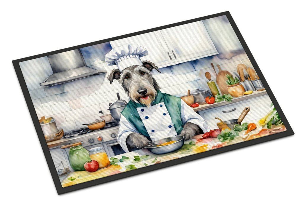 Irish Wolfhound The Chef Doormat Indoor Outdoor 18H X 27W Front Door Mat Rugs for Entryway, Non Slip Washable