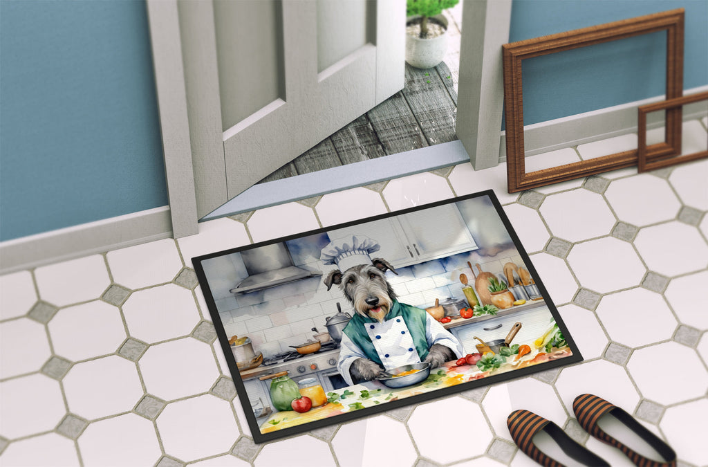 Irish Wolfhound The Chef Doormat Indoor Outdoor 18H X 27W Front Door Mat Rugs for Entryway, Non Slip Washable