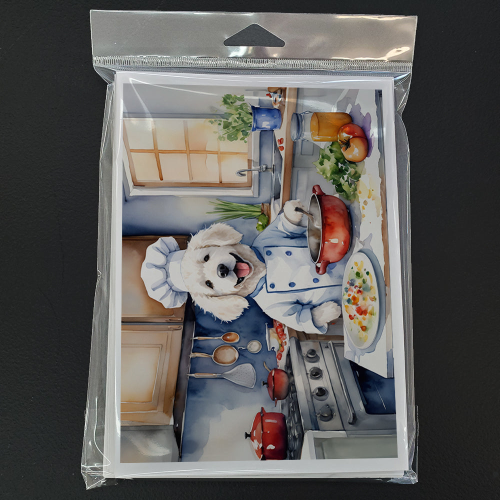 Kuvasz The Chef Greeting Cards Pack of 8 Blank Cards with Envelopes Whimsical A7 Size 5x7