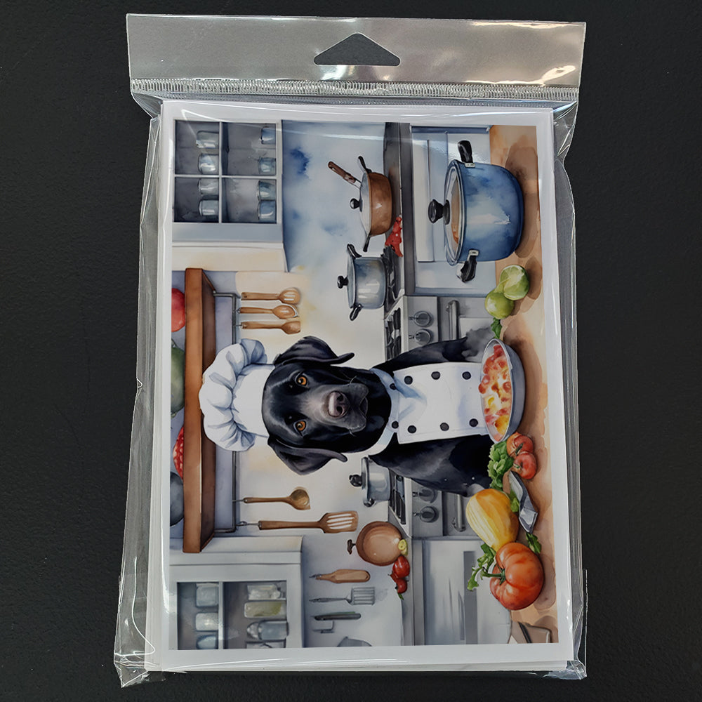 Black Labrador Retriever The Chef Greeting Cards Pack of 8 Blank Cards with Envelopes Whimsical A7 Size 5x7