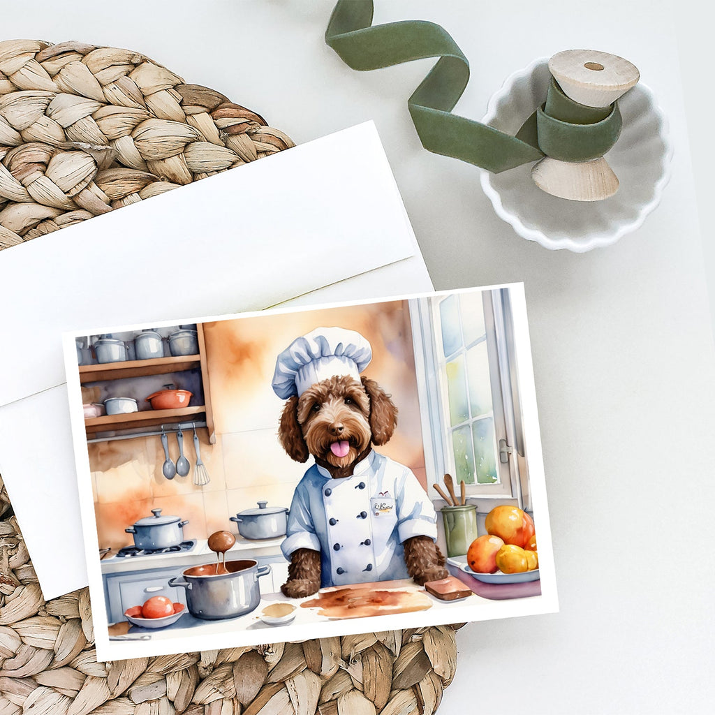 Labradoodle The Chef Greeting Cards Pack of 8 Blank Cards with Envelopes Whimsical A7 Size 5x7