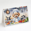Maltipoo The Chef Greeting Cards Pack of 8 Blank Cards with Envelopes Whimsical A7 Size 5x7