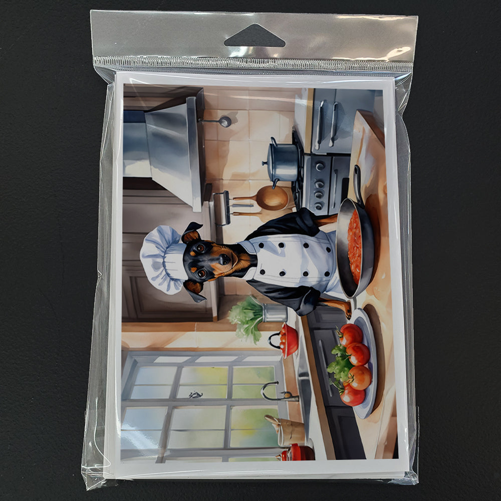 Manchester Terrier The Chef Greeting Cards Pack of 8 Blank Cards with Envelopes Whimsical A7 Size 5x7