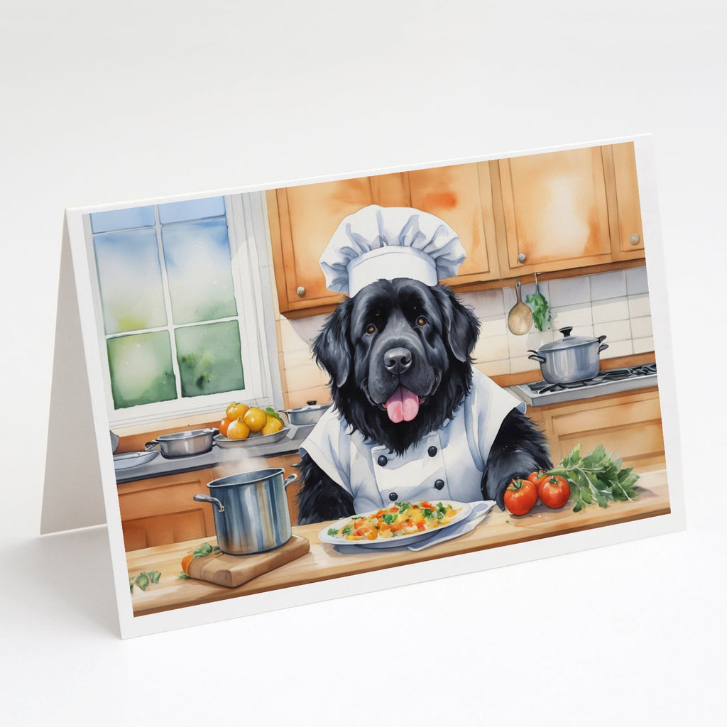 Newfoundland The Chef Greeting Cards Pack of 8 Blank Cards with Envelopes Whimsical A7 Size 5x7