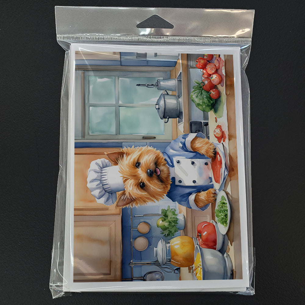 Norwich Terrier The Chef Greeting Cards Pack of 8 Blank Cards with Envelopes Whimsical A7 Size 5x7