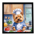 Norwich Terrier The Chef Framed Metal Print Bathroom, Kitchen, Office, Home Decor Wall Art Ready to Hang, Square, 8X8