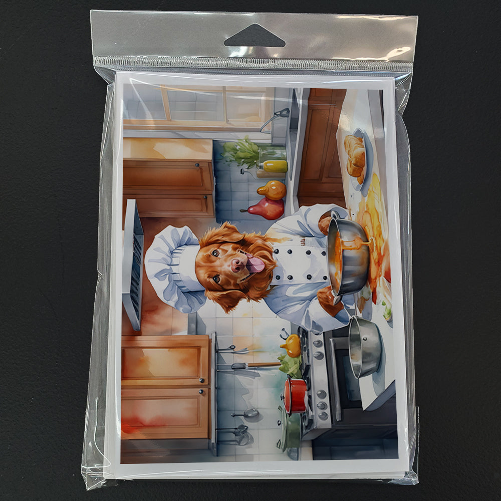 Nova Scotia Duck Tolling Retriever The Chef Greeting Cards Pack of 8 Blank Cards with Envelopes Whimsical A7 Size 5x7
