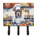 Pit Bull Terrier The Chef Leash or Key Holder Wall Hooks, Coat Rack Wall Mount, for Hanging Keys, Towels, Aprons, Leashes