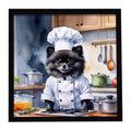 Pomeranian The Chef Framed Metal Print Bathroom, Kitchen, Office, Home Decor Wall Art Ready to Hang, Square, 8X8